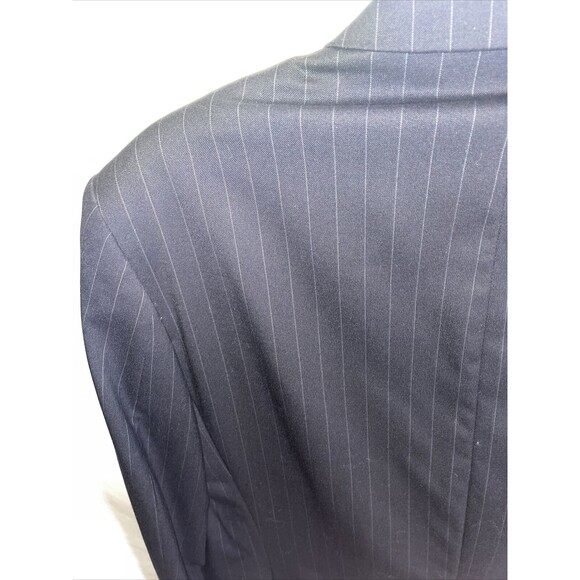 Chaps Suit Jacket Men’s Size 40R Black Pinstripe Three Button Wool Formal - Picture 11 of 13